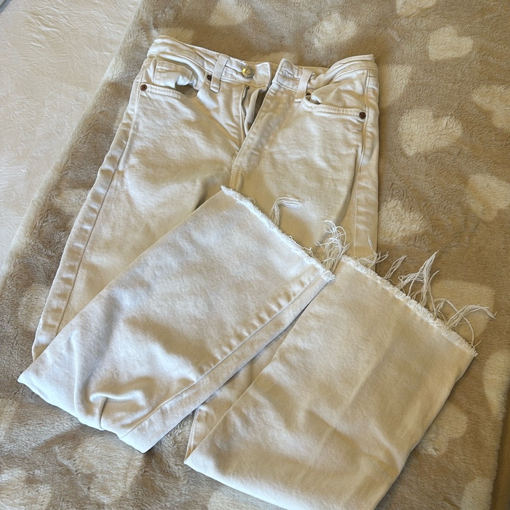 Zara White/Cream Crop Jean